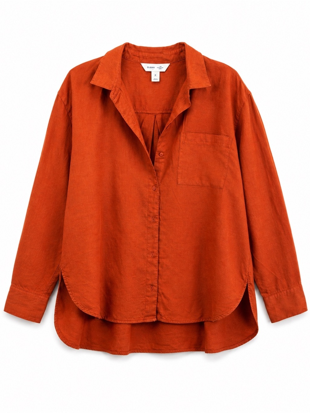 Old Navy The Boyfriend Linen-Blend Button-Down Shirt Size M